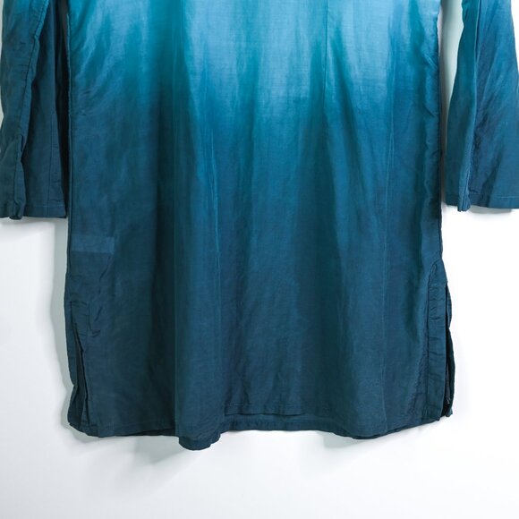 ATHLETA Blue Ombre Bell Sleeve Deep V Neck Swim Cover Up - Size Medium - Picture 6 of 13